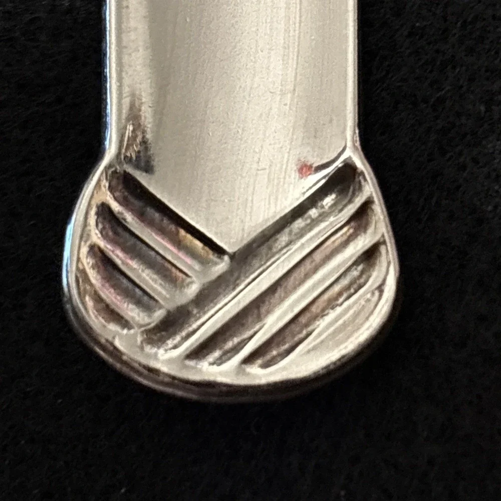 Oneida Rattan 4 Prong Cold Meat Fork Stainless Serving Utensil 8 1/4in USA